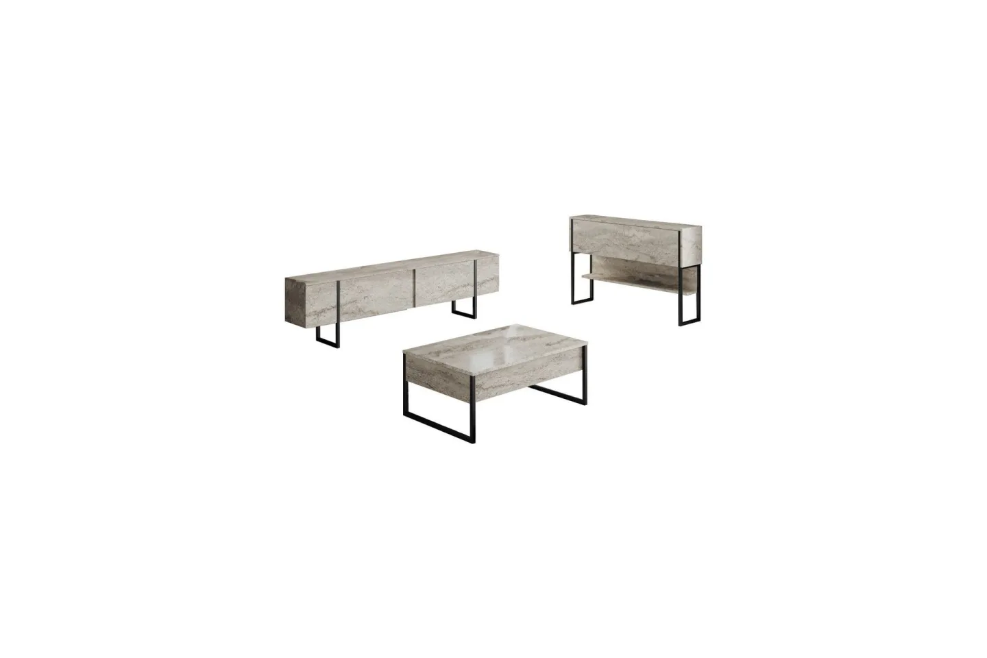 Luxe Möbelset För Vardagsrum - Beige/Svart