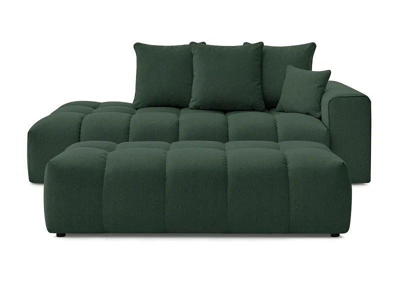 3er Sofa mit Hocker BOBOCHIC MONT-BLANC Stoff chiniert grün