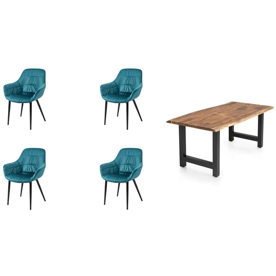 Essgruppe Eats natur Akazie/Samt B 160 T 85 cm 4