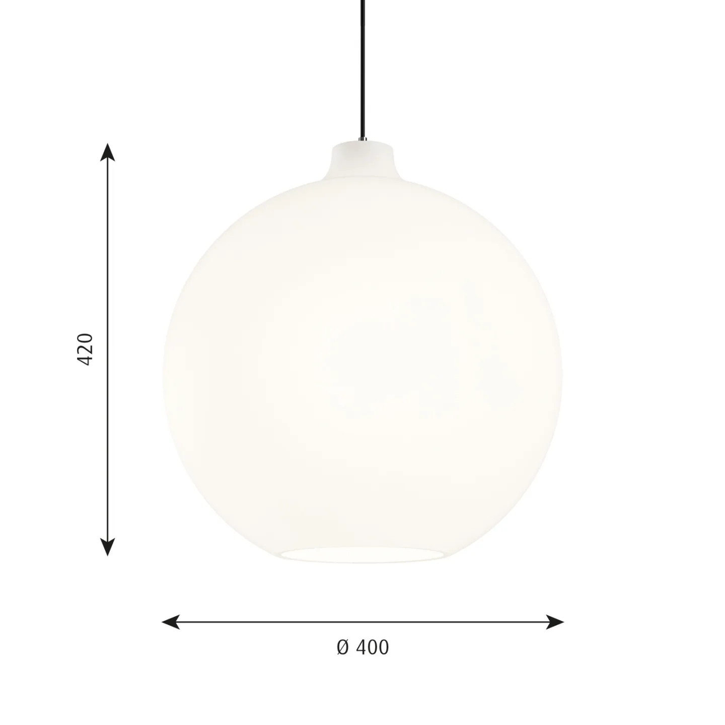 Wohlert Pendel Ø400 White Opal Glass - Louis Poulsen - Stue - Design - Med en lyskilde