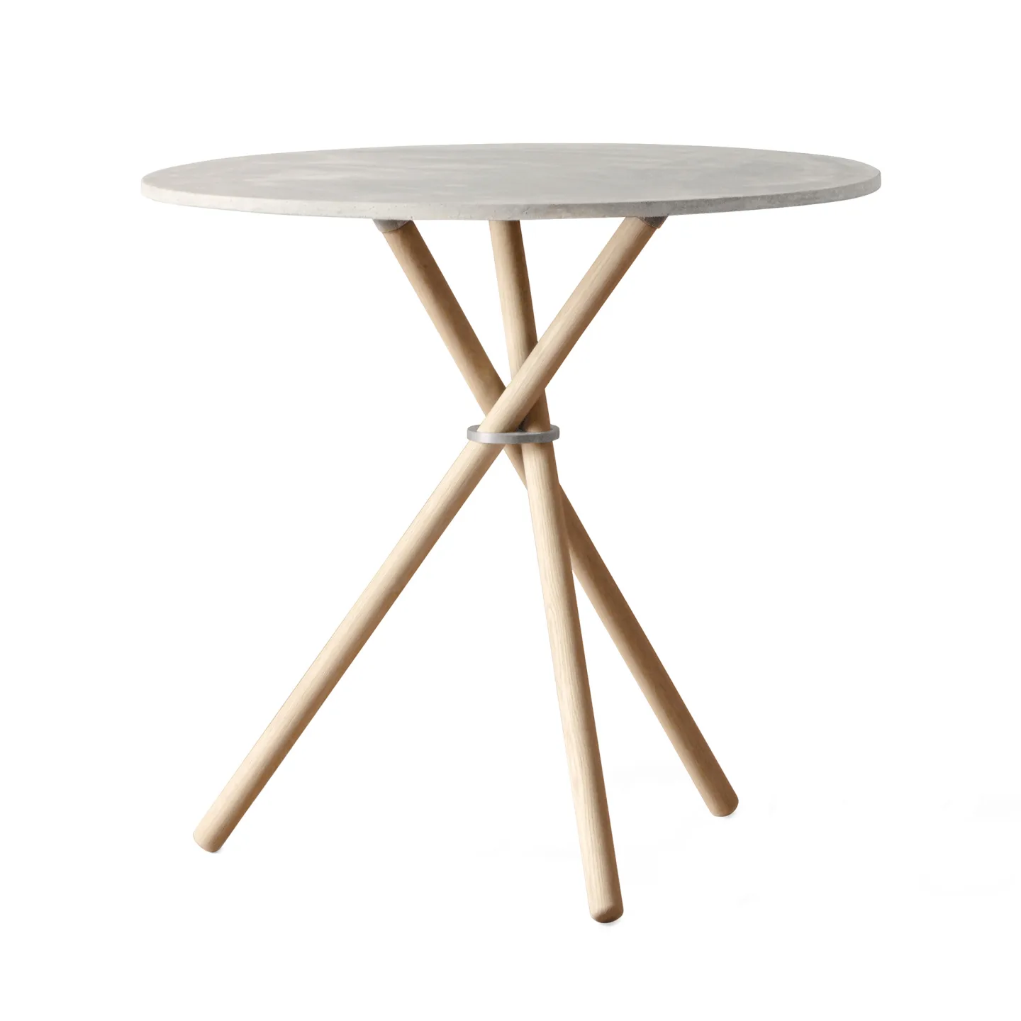 Eberhart Furniture - Aldric Café Table / Concrete Light / Oak Light / Alu Light - Matbord - Grå - Metall/Trä/Sten