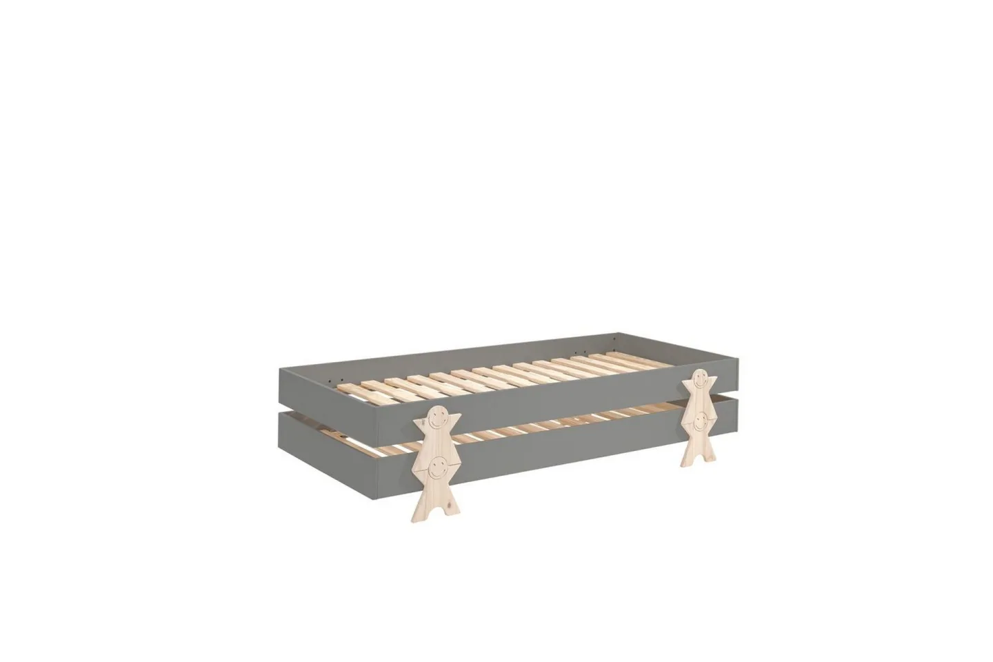 Säng Modulo med smilisfötter Grå, 2 - Grå, 2