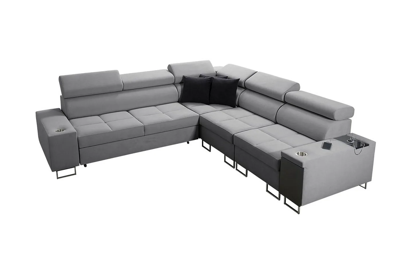 Morenia 4-sits Hörnbäddsoffa Höger - Ljusgrå