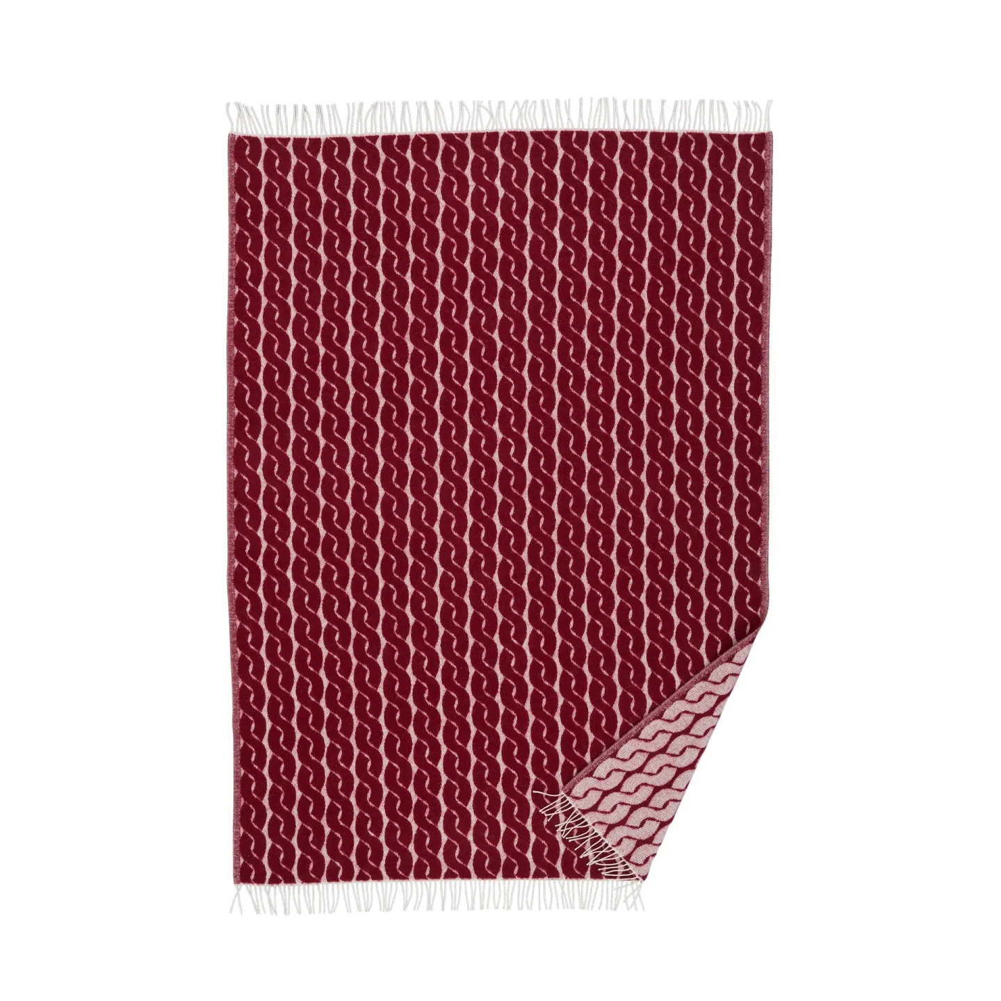 Klippan Yllefabrik Knit Wolldecke 130x200 cm Burgundy