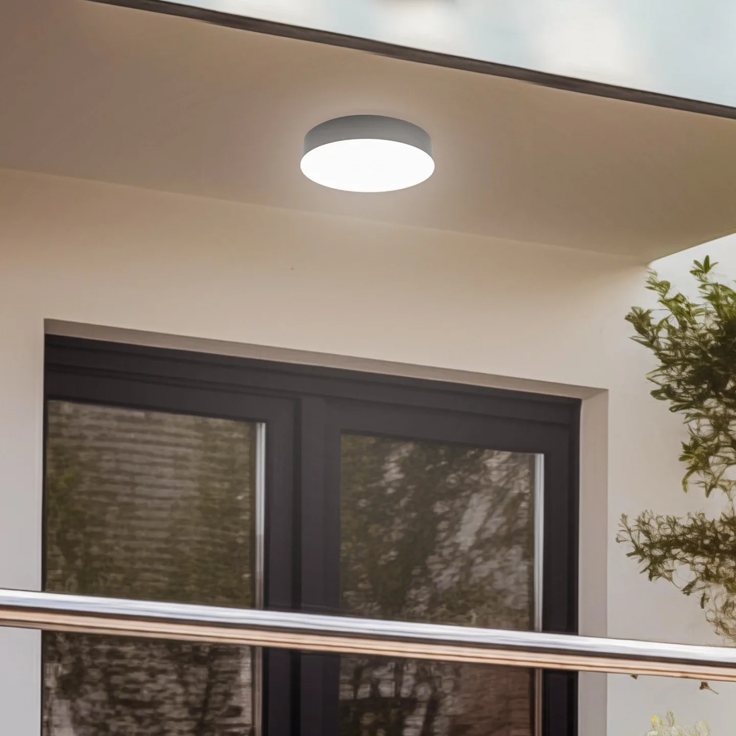 Lahja LED Udendørs Loftlampe IP65 Dark Grey - Lindby - Altan - Moderne - Plastik - Rund