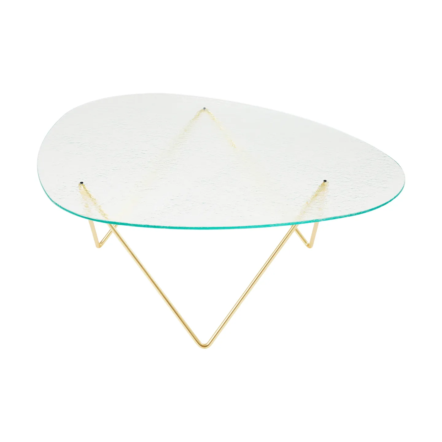 GUBI Pedrera Couchtisch Semimatt Messing-Strukturglas transparent