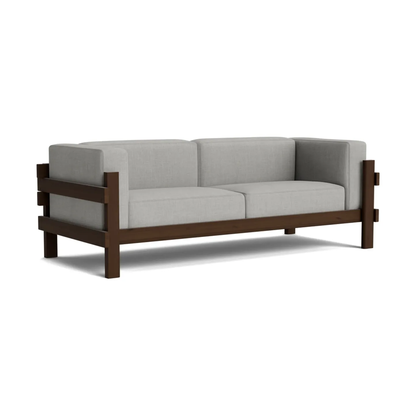 Normann Copenhagen Kube Sofa Braun lackierte Kiefer–Stoff Remix 143 Grey, 220 cm