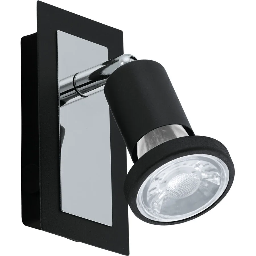 Eglo Spot Sarria Schwarz/Grau Stahl 6 cm - Farbe: schwarz/chrom