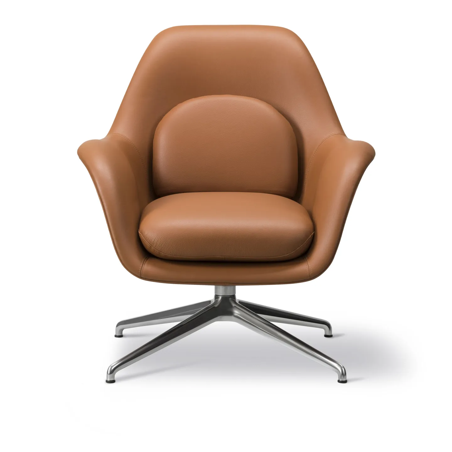Fredericia Furniture - Swoon Lounge Petit Swivel Base Safire Olive / Chrome - Fåtöljer - Space Copenhagen - Grön - Metall/Textilmaterial