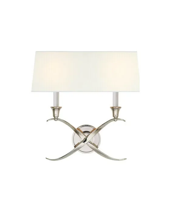 Cross Bouillotte Sconce Polished Nickel L