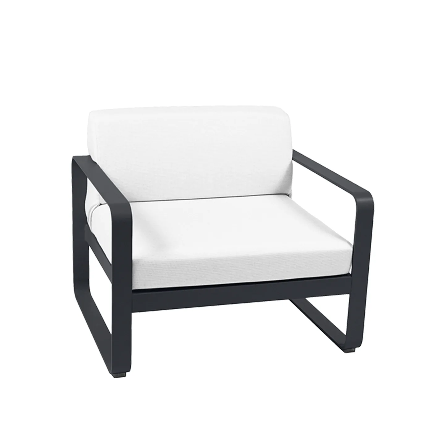 Fermob - Bellevie Armchair Off-White Cushions, Anthracite - Fåtöljer utomhus - Pagnon & Pelhaître - Grå - Metall/Plast