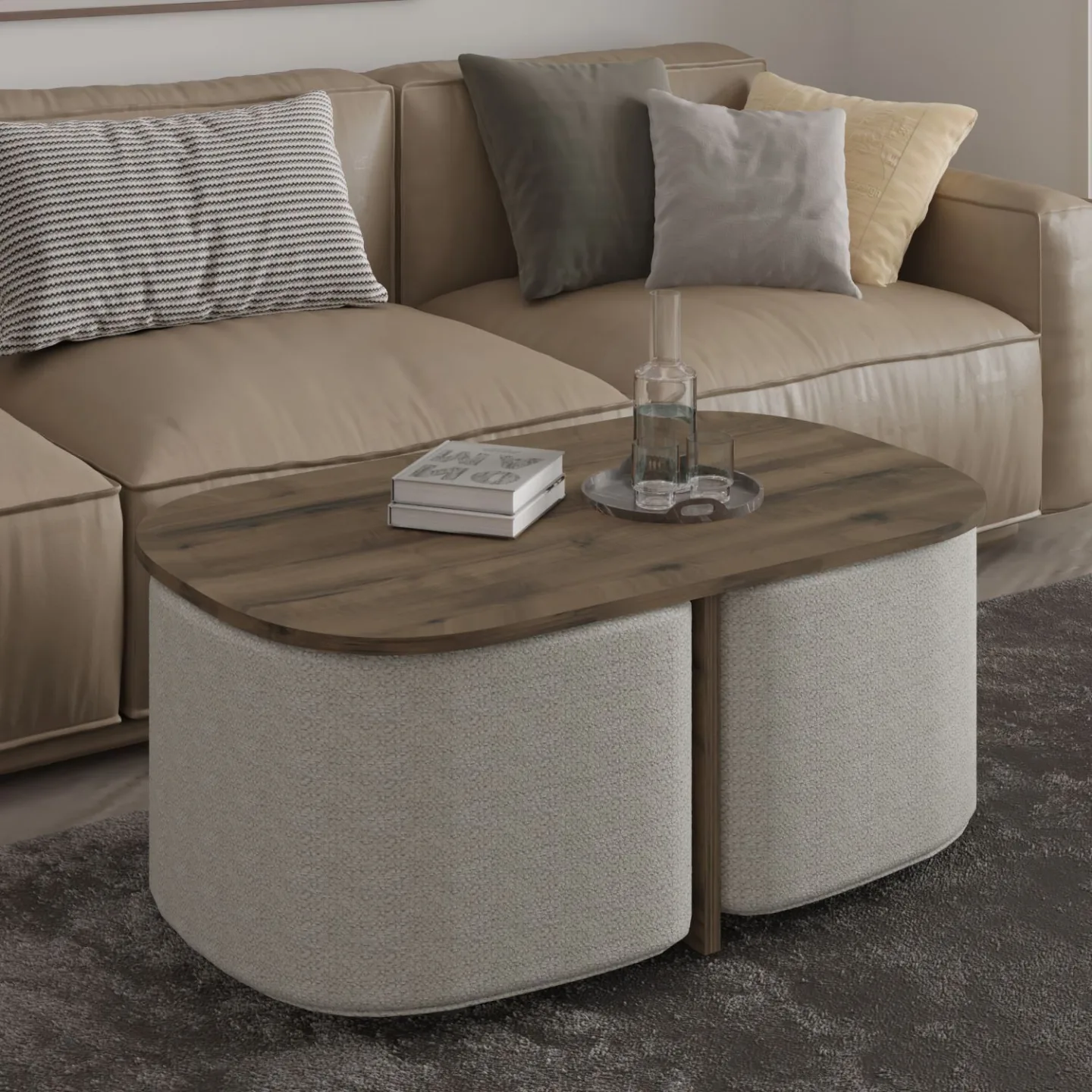 Hu Soffbordsset 90x42,9x45 cm - Antik valnöt
