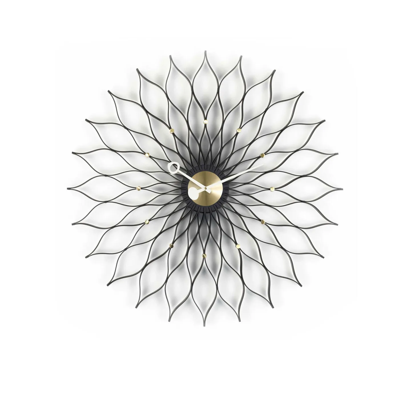 Vitra - Sunflower Clock, Black/brass - Klockor - George Nelson - Svart