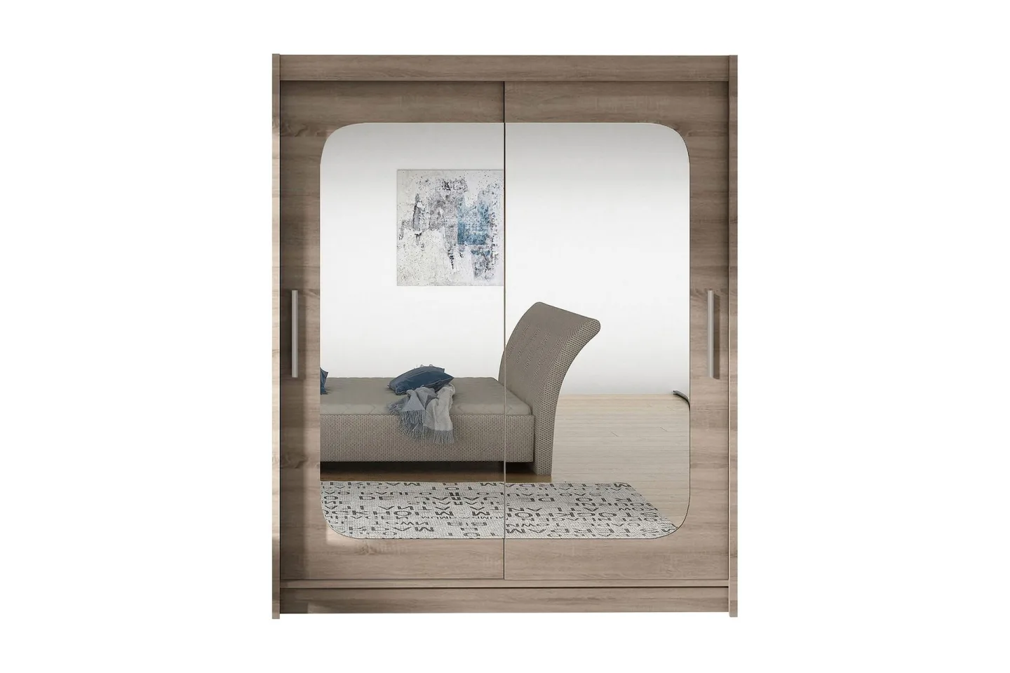 West Garderob 150x58x200 cm LED-belysning - Beige