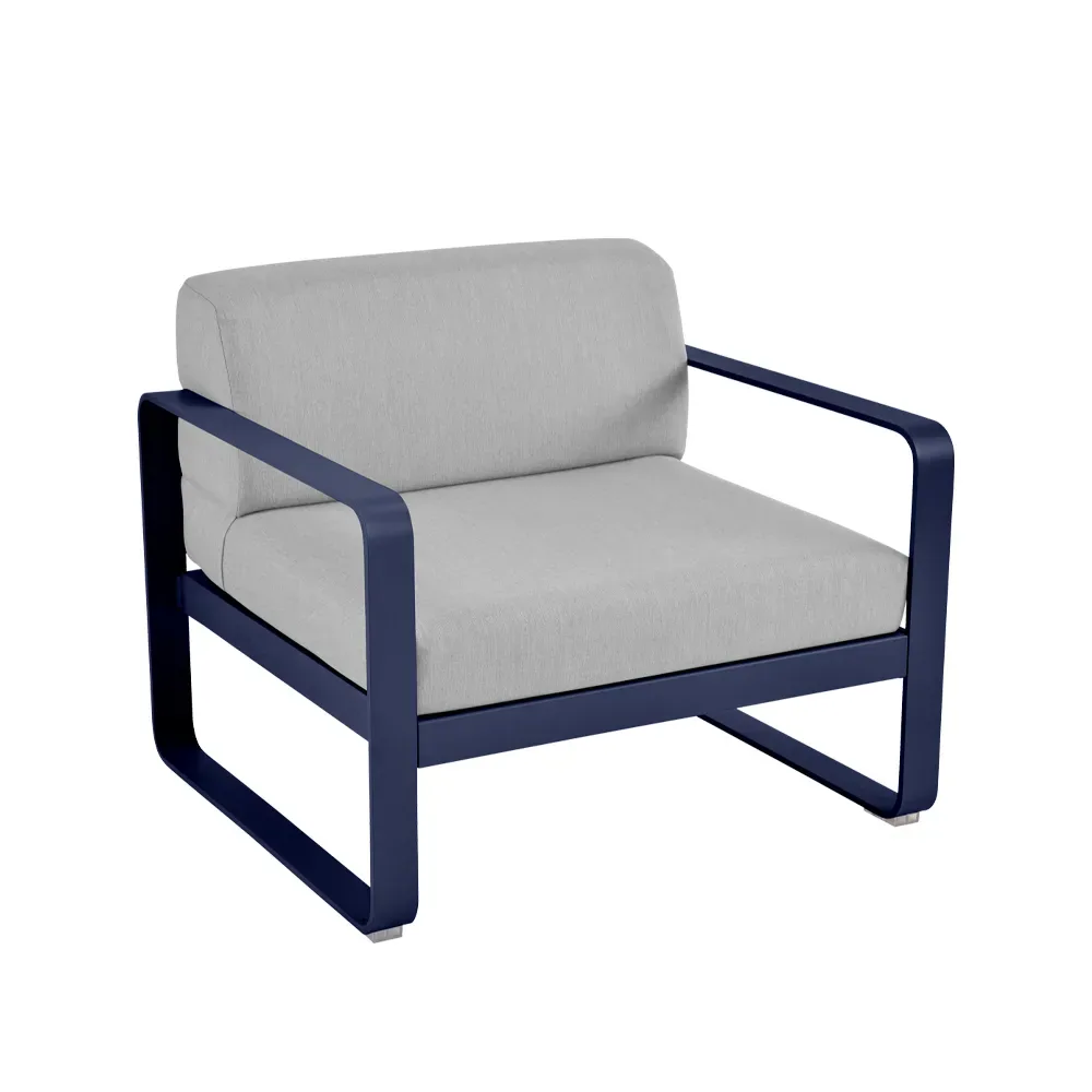 Fermob Bellevie fåtölj Deep blue (blå), flannel grey dyna