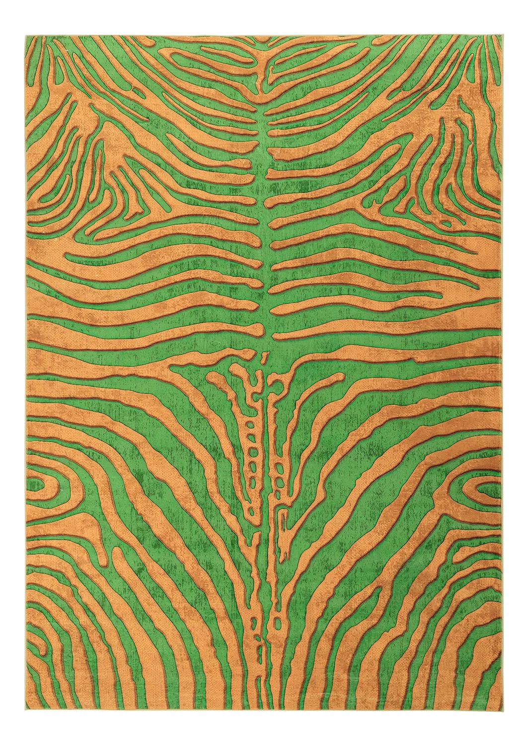 Wilton-teppe - Zebra (grønn/oransje) (Størrelse: 240 x 340 cm)