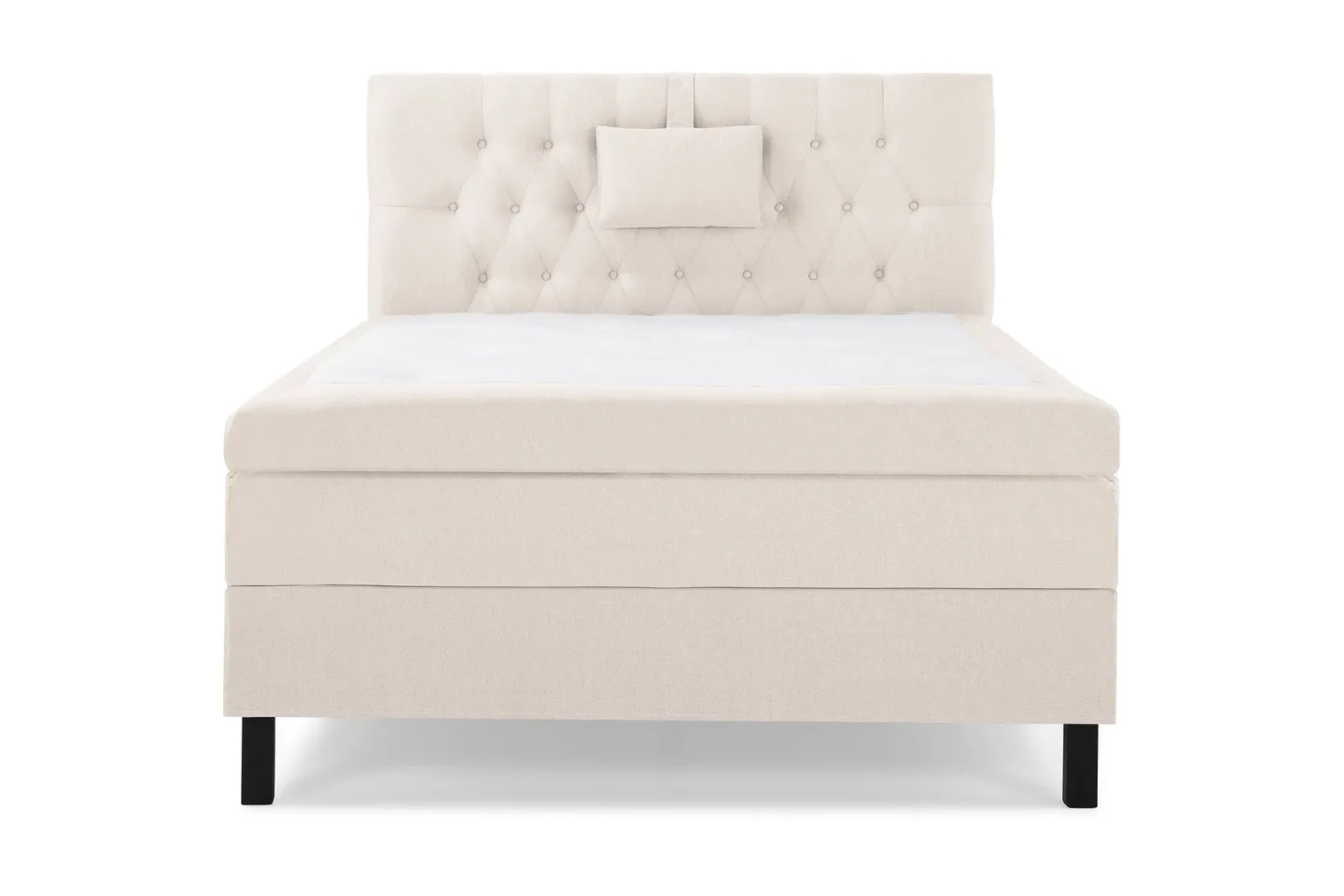 Lucky Komplett Sängpaket 120x200 Polyeter Diamant Sänggavel - Nackkudde Liten Beige