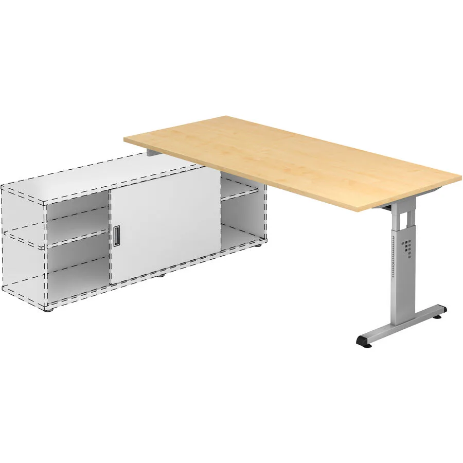 Schreibtisch Office Ahorn Dekor Holzwerkstoff B 180 T 80 cm