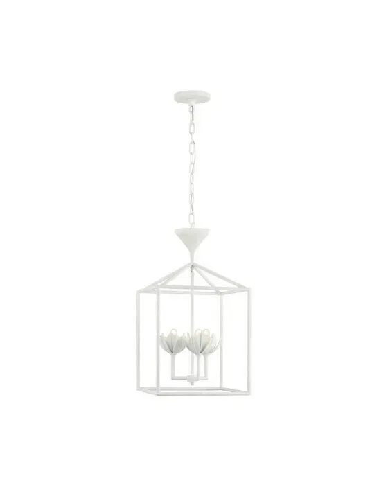 Alberto Open Cage Lantern Plaster White