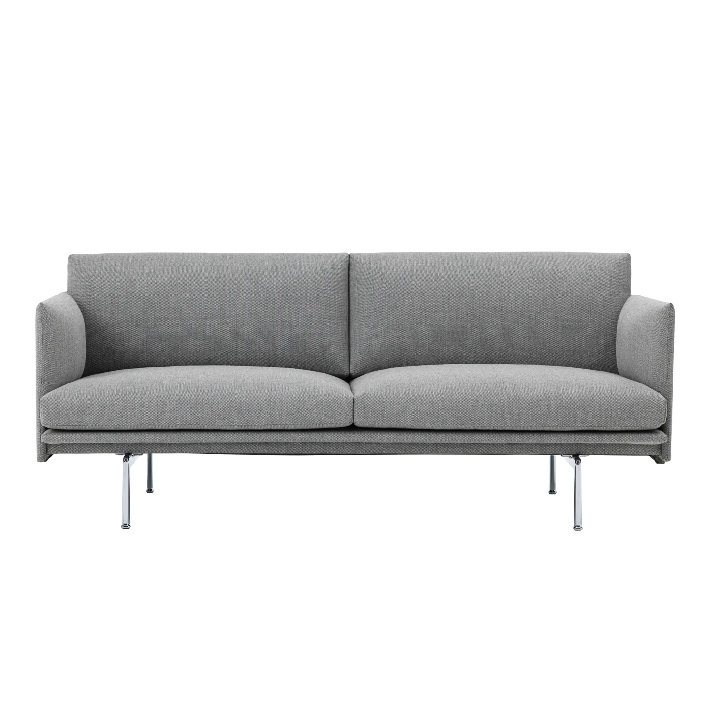 Muuto - Outline 2-Seater / Polished Aluminium Base Fjord 961 - Soffor - Anderssen & Voll - Grön