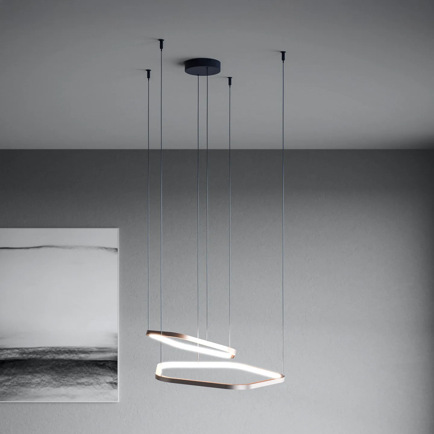 Estrella LED-hængelampe, bronze, 2 lyskilder, CCT - Stars of Light - Stue - Moderne - Aluminium - Med flere lyskilder