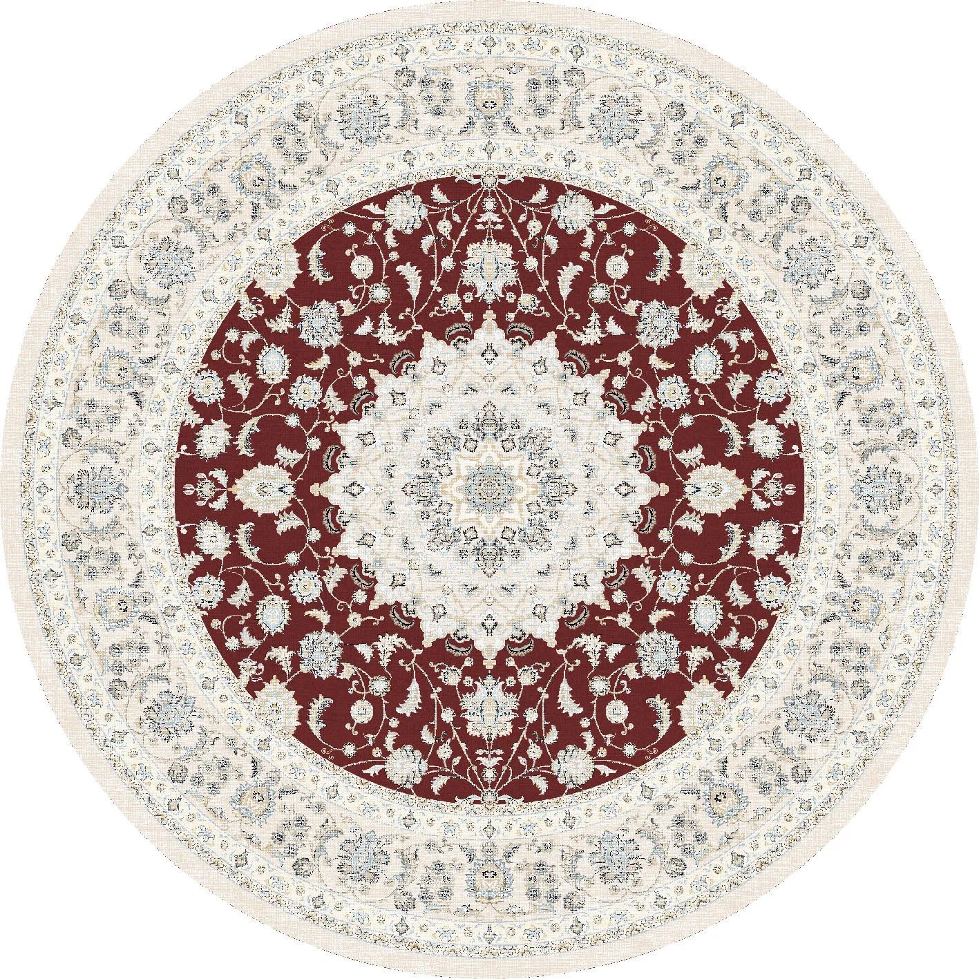 Rundt teppe - Arabella (burgunder) (Størrelse: Ø 160 cm)