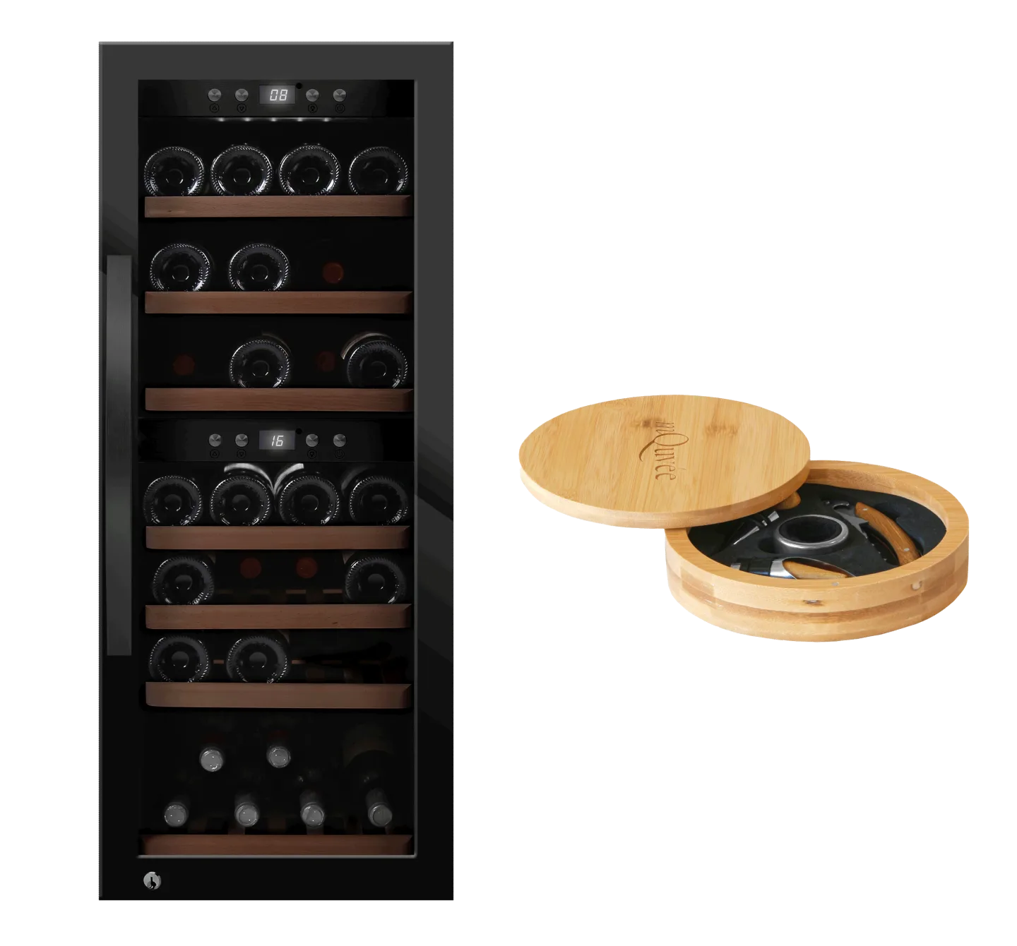 Freistehender Weinkühlschrank - WineExpert 38 Fullglass Black inkl. Nebbiolo Weinset