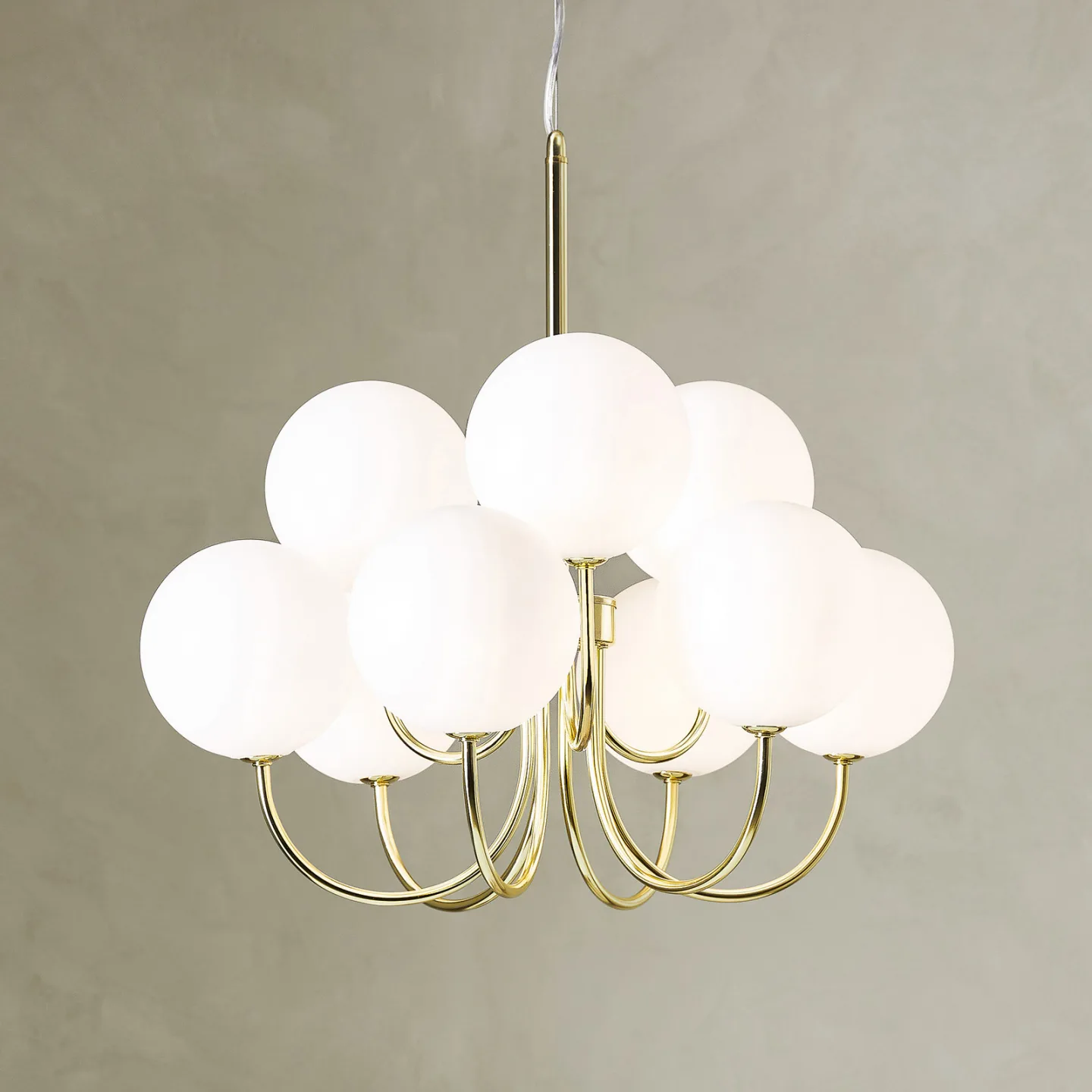Bianco 9 Pendelleuchte Gold/White - Markslöjd - Wohnzimmer - Metall - Mehrflammig