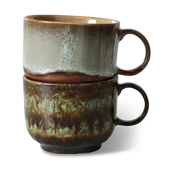HKliving 70's Teetasse 42,5 cl 2-teilig Odyssey