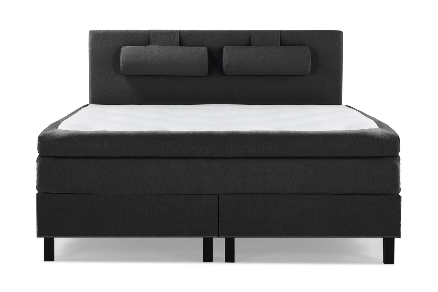 Lucky Komplett Sängpaket 180x200 Polyeter Slät - Nackkudde Stor Svart/Grå