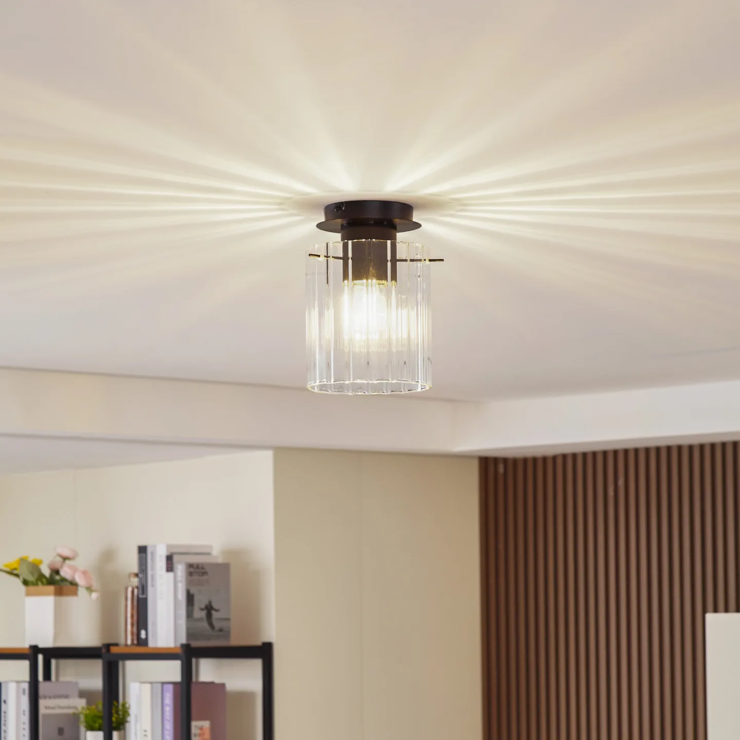 Eirian Taklampe Clear/Black - Lucande - Stue - Moderne - Metall - Med en lyskilde
