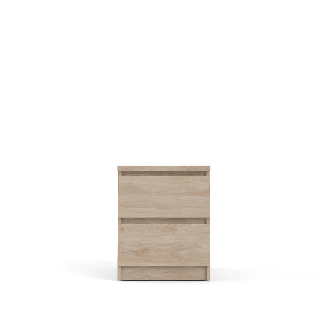 Nada Nachttisch 2 Schubladen Hickory-Dekor.