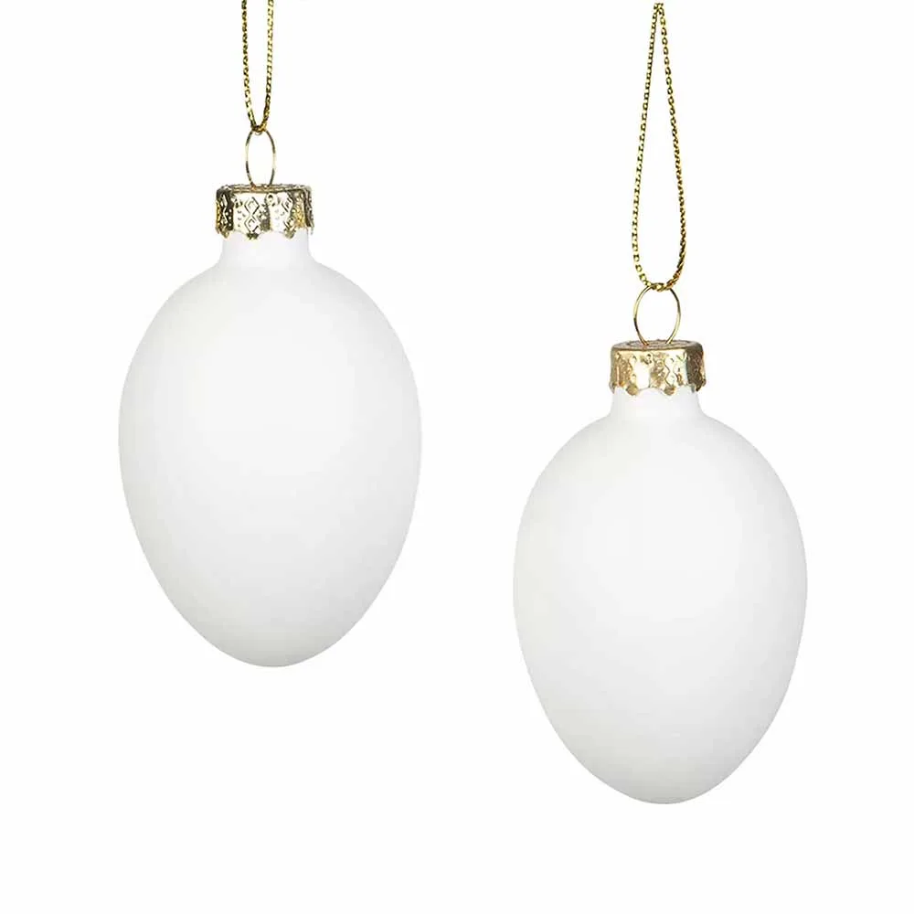 Påskägg i glas vita 6,5 cm 6 pack