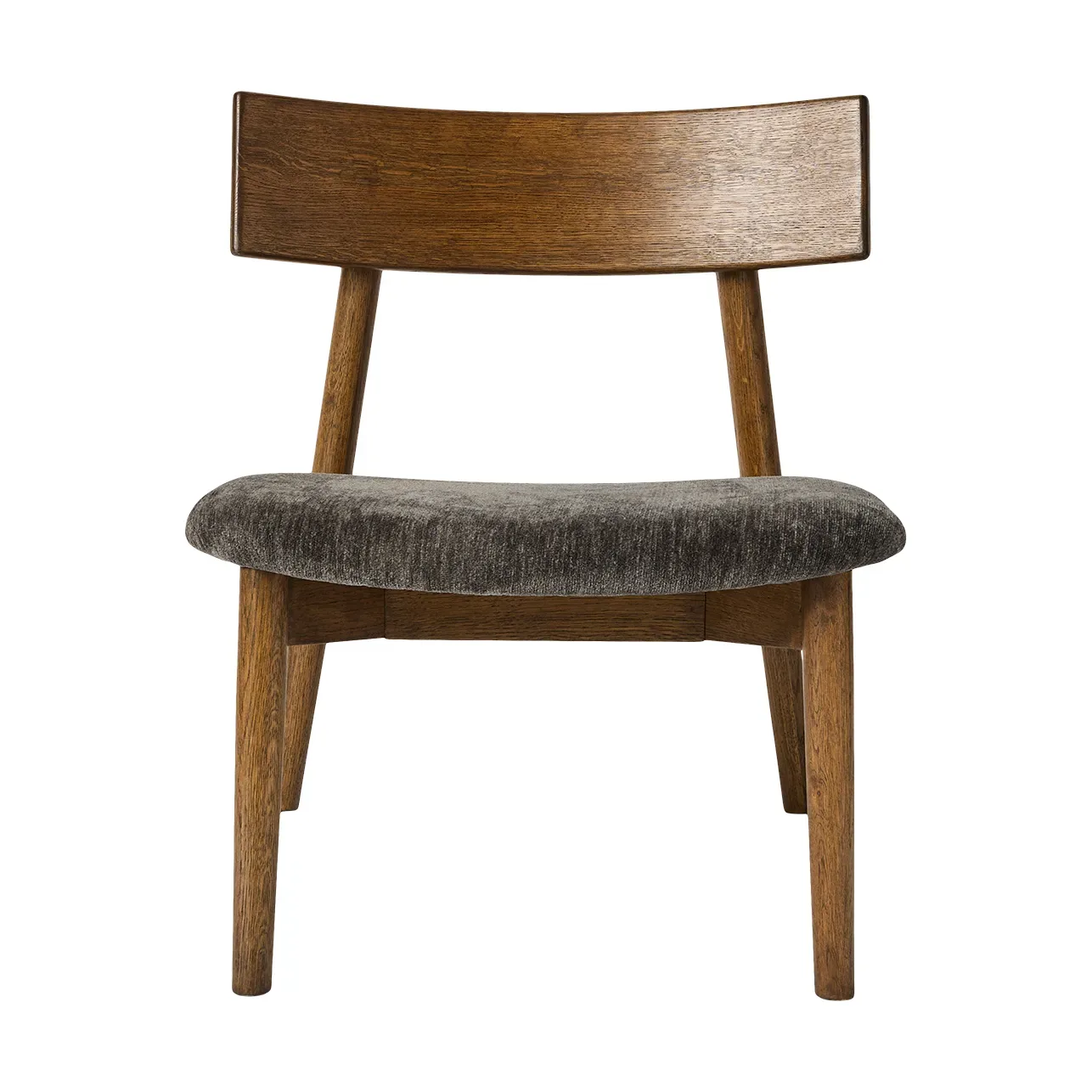 MUUBS Tetra Lounge Chair Granitfarbenes Gewebe-dunkel geölte Eiche