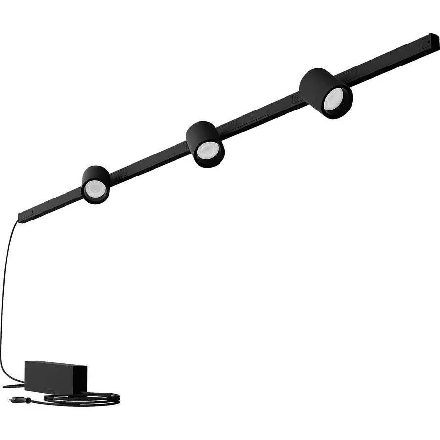 Spot Philips Hue Schwarz Metall 200.4 cm - LED - Lichtfarbe: Extra warmweiss - Helles Neutralweiss - LED Energiesparlampen