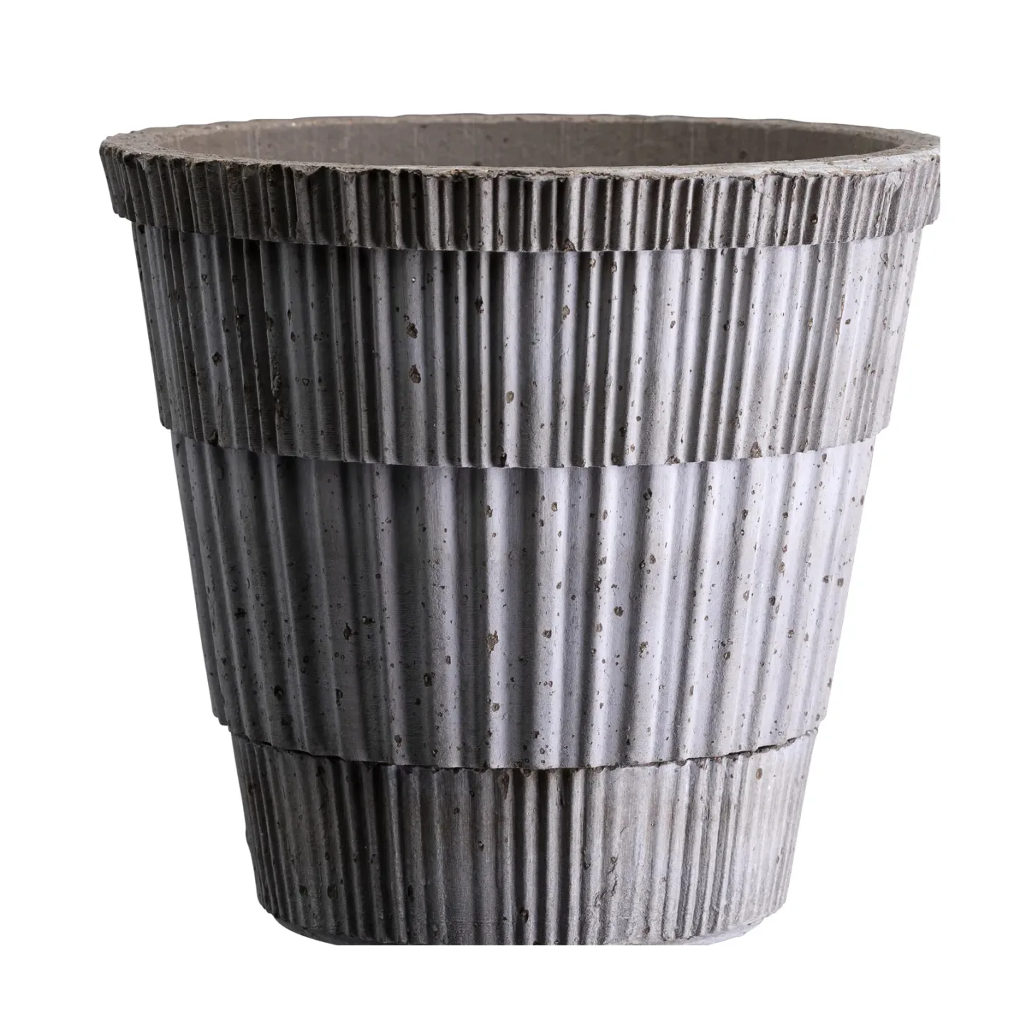 Bergs Potter Atlas raw kruka med fat Grey, Ø14 cm