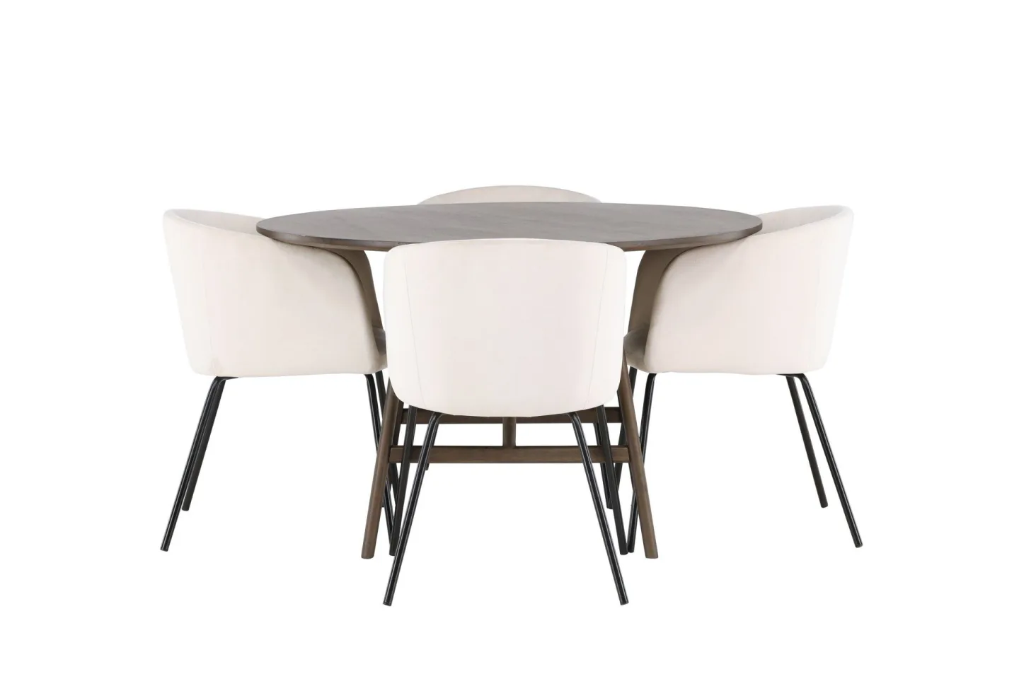 Kaseidon Matgrupp 100 cm Rund med 4 Berit stolar - Beige