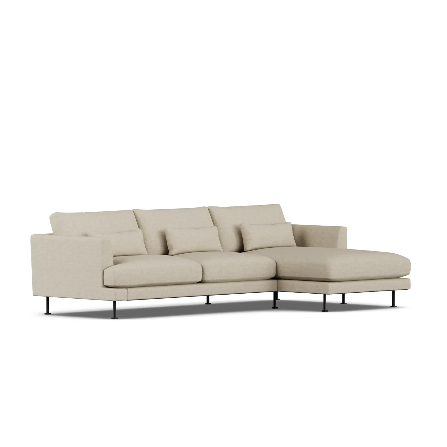 1898 Bredhult Sofa Bern Beige 0341-Schwarzer Stahl, 2,5-sitzig C1