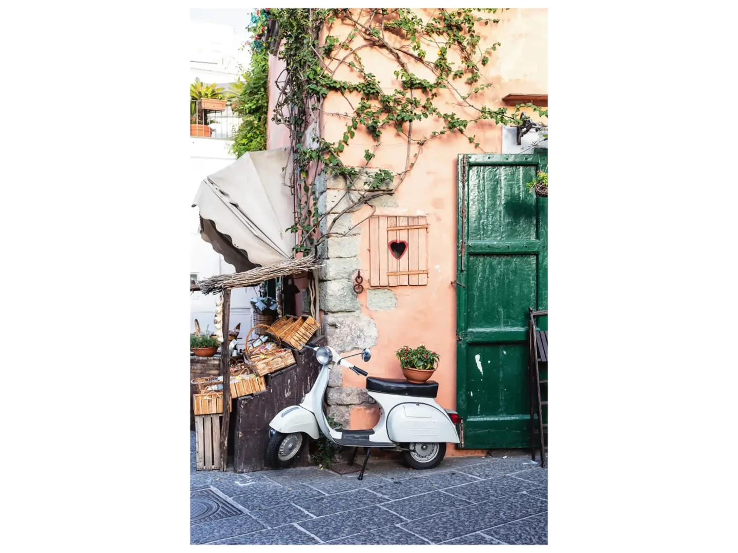 image LAND Digitaldruck auf Glas Moped am Strassenrand | Schubiger Möbel