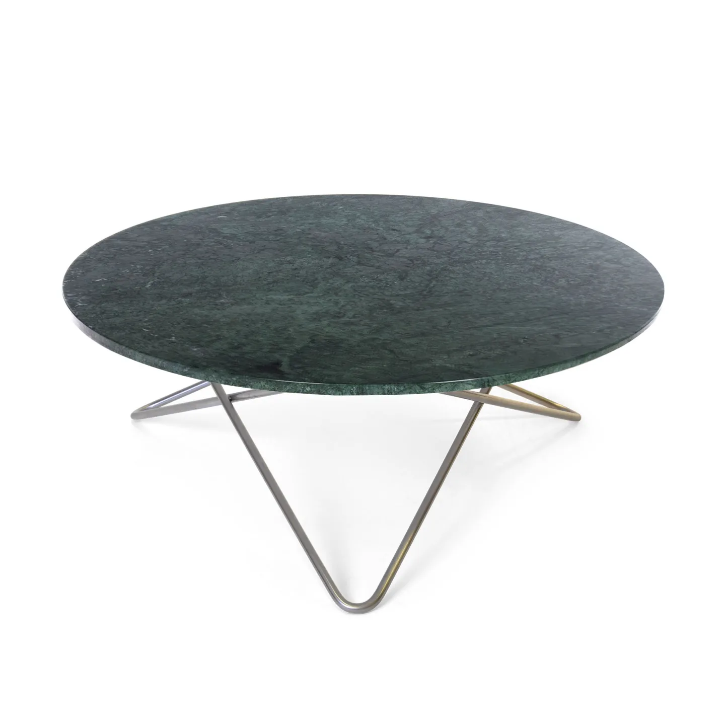 OX Denmarq - Large O Table, Stainless Steel Frame, Top: Green Marble - Soffbord - Dennis Marquart - Grön - Metall/Sten