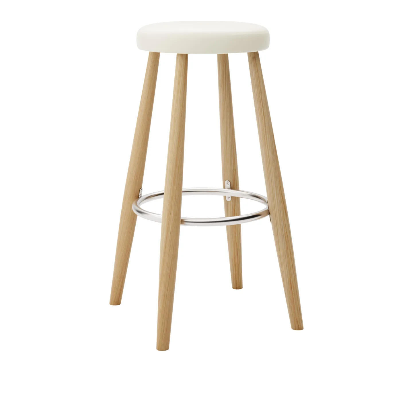 Carl Hansen - CH56 High Stool, Oljad Valnöt, Lädergrupp C Sif - 91 - Barstolar - Hans J. Wegner - Träfärgad - Läder/Metall/Trä