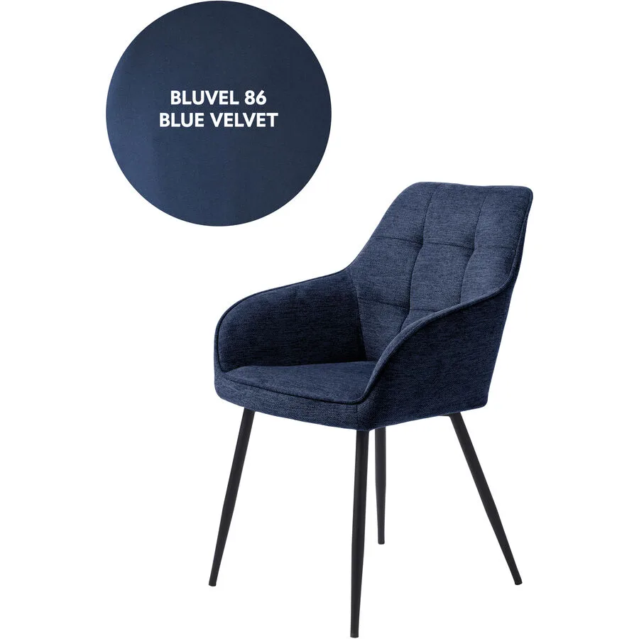 Stuhl 2er-Set Nort blau Polyester