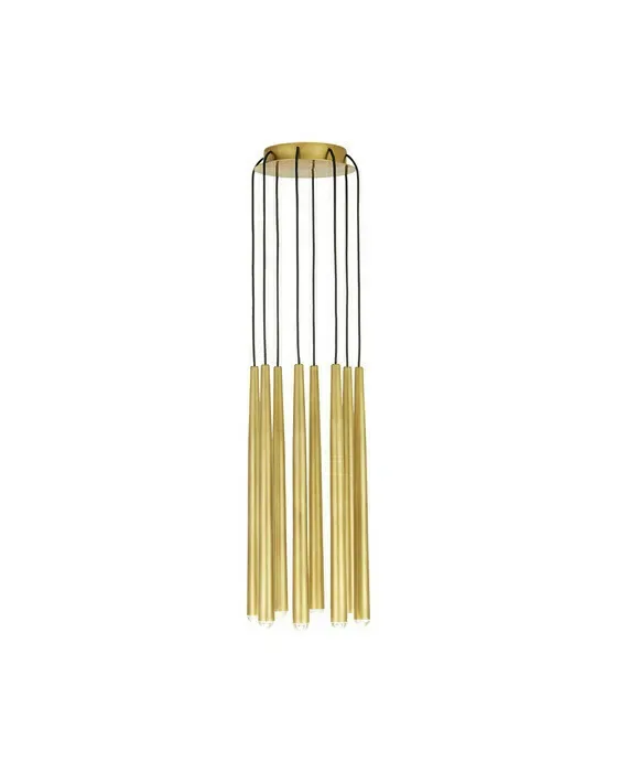 Pylon 8 Light Chandelier Natural Brass