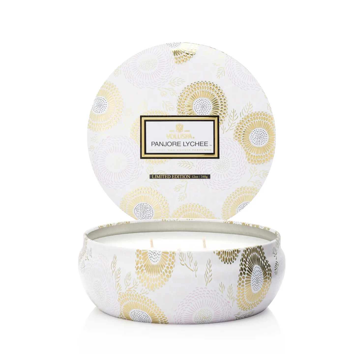 Voluspa 3-wick in a tin ljus 40 timmar Panjore Lychee