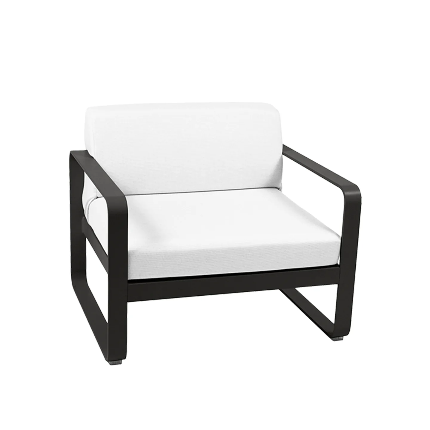 Fermob - Bellevie Armchair Off-White Cushions, Liquorice - Fåtöljer utomhus - Pagnon & Pelhaître - Svart - Metall/Plast