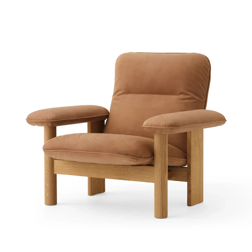 Audo Copenhagen Brasilia Sessel Oiled oak-Dunes camel leather 21004