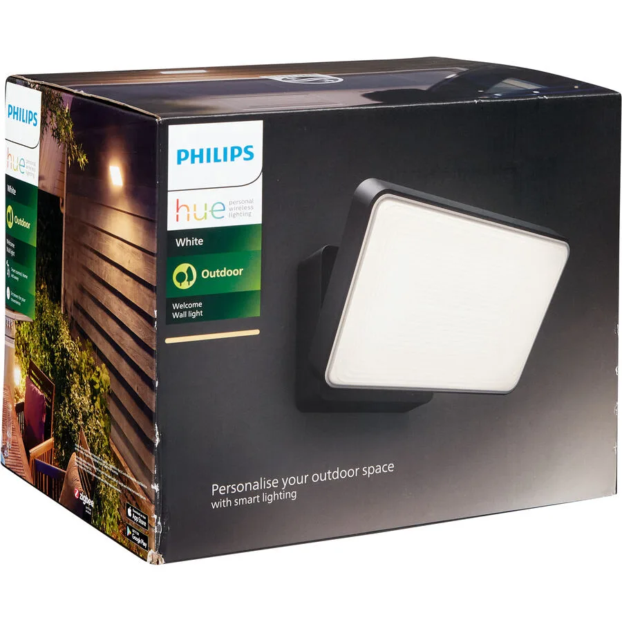 Wandlampe Philips Hue Schwarz Metall 26.5 cm 21.5 cm Schwenkbar - LED - Lichtfarbe: Extra warmweiss - LED Energiesparlampen