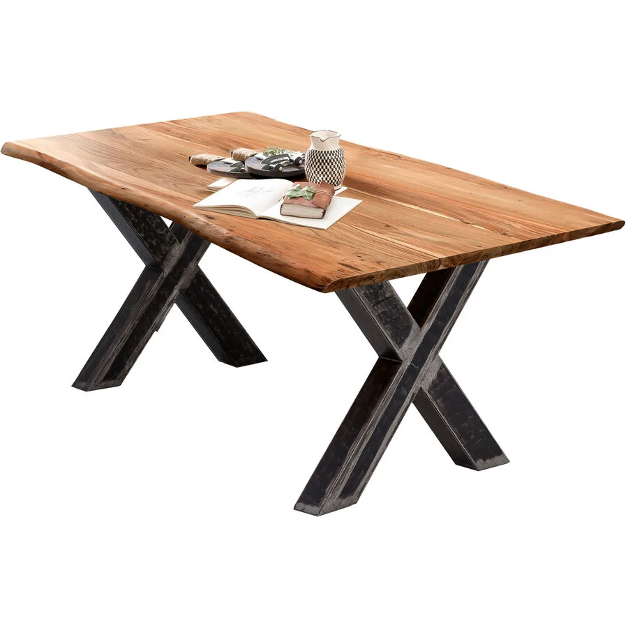 Esstisch Lyan natur Akazie massiv Massivholz B 240 T 100 cm
