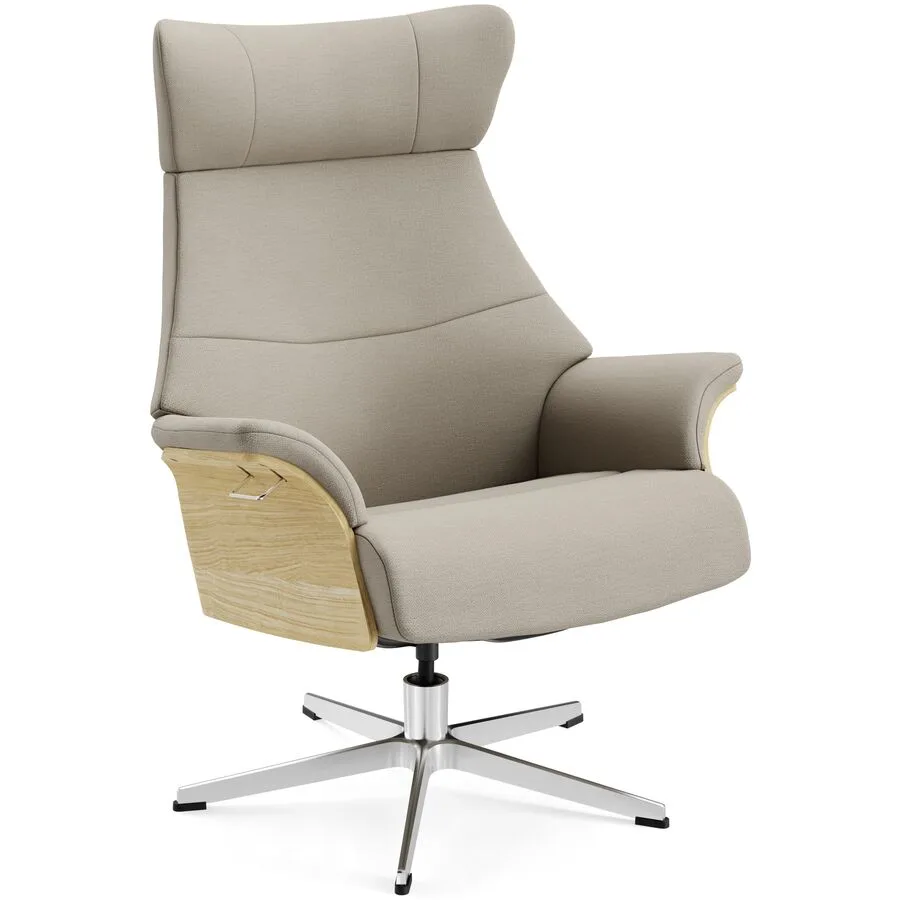 Conform Sessel Airness Beige/Silber Stoff/Holz/Aluminium 81 cm 163 cm - Farbe: 23 light beige - Material: Stoff, Eiche, Aluminium - Möbel