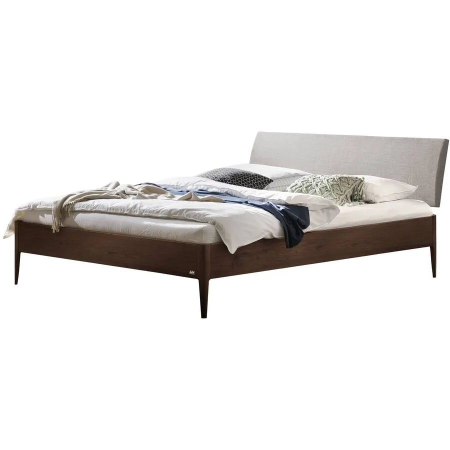 Hasena Bett Castello Braun Holz 140 x 200 cm - Farbe: nussbaum/grau